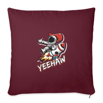 Weltraum-Cowboy reitet eine Rakete Yeehaw-Slogan - Sofakissenbezug 45 x 45 cm - Burgunderrot - Vorne