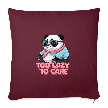Lustiger Panda Spruch süß witzig Faulheit - Sofakissenbezug 45 x 45 cm - Burgunderrot - Vorne