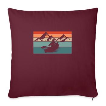 Sports nautiques en kayak - Housse de coussin décorative 45 x 45 cm - bordeaux - Devant