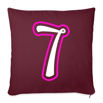 7 Numéro de numéro - Housse de coussin décorative 45 x 45 cm - bordeaux - Devant