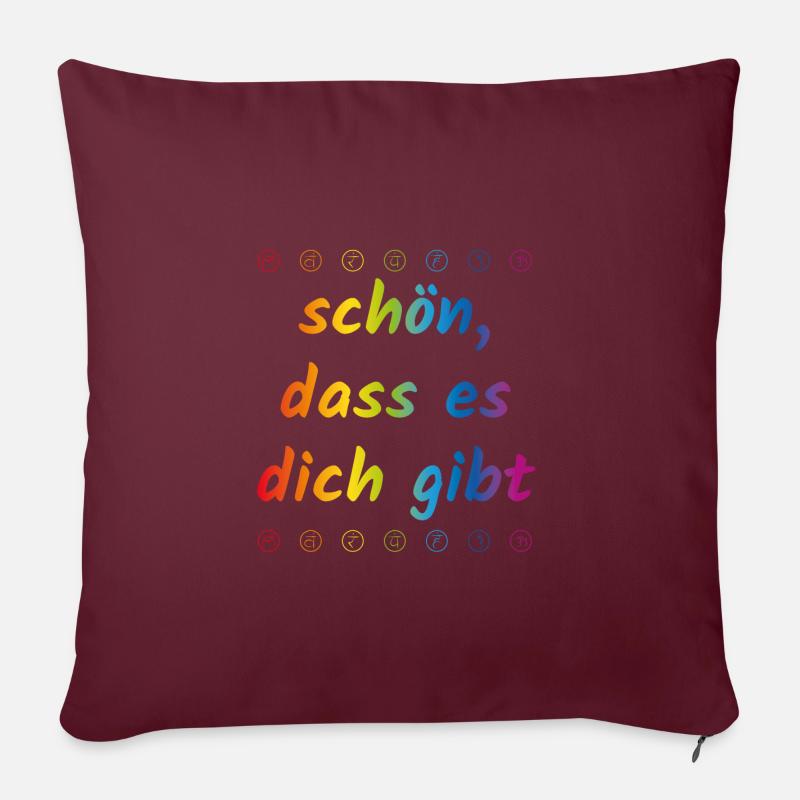 schön dass es dich gibt - Sofakissenbezug 45 x 45 cm - Burgunderrot