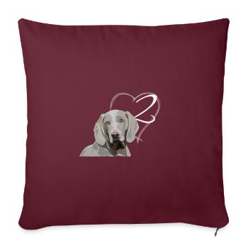 Weimaraner - 2ème anniversaire - Housse de coussin décorative 45 x 45 cm - bordeaux - Devant