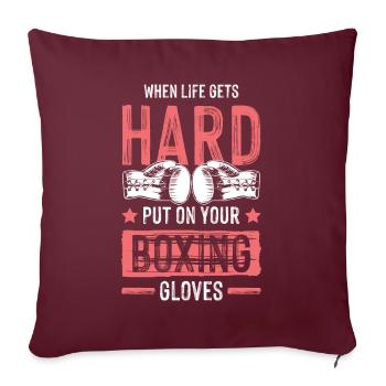 Gants de boxe - Housse de coussin décorative 45 x 45 cm - bordeaux - Devant