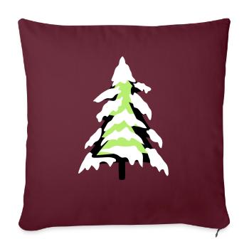 neige froide sapin de Noël sapin sapin étoiles - Housse de coussin décorative 45 x 45 cm - bordeaux - Devant