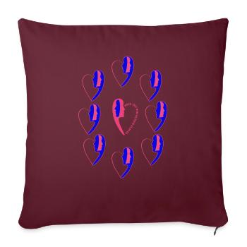 Séduction d'une femme amoureuse. - Housse de coussin décorative 45 x 45 cm - bordeaux - Devant