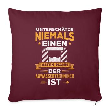 Fachkraft Abwassertechnik Kläranlage Abwasser - Sofakissenbezug 45 x 45 cm - Burgunderrot - Vorne