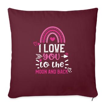 Je t’aime jusqu’à la lune et retour - Housse de coussin décorative 45 x 45 cm - bordeaux - Devant