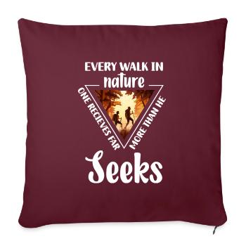Conservation de la nature Cerf Bûcheron - Housse de coussin décorative 45 x 45 cm - bordeaux - Devant