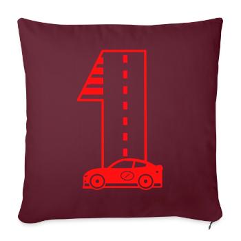 1 one Car Happy Birthday 1 Year ein Jahr alt Auto - Sofakissenbezug 45 x 45 cm - Burgunderrot - Vorne