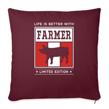 Cultivateur - Housse de coussin décorative 45 x 45 cm - bordeaux - Devant