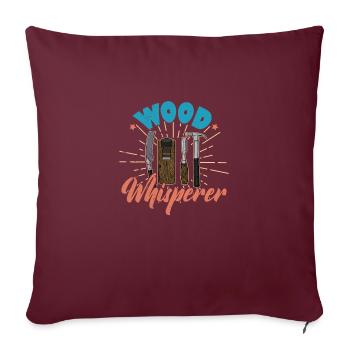 charpentier menuiserie menuiserie profession de menuisier - Housse de coussin décorative 45 x 45 cm - bordeaux - Devant