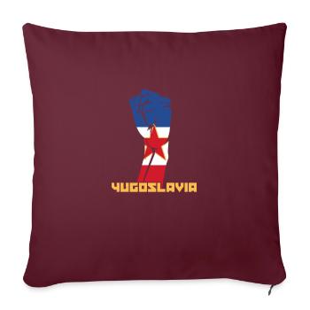 Jugoslavija Yougoslavie Jugo Tito SFRJ Jugoslawien - Housse de coussin décorative 45 x 45 cm - bordeaux - Devant