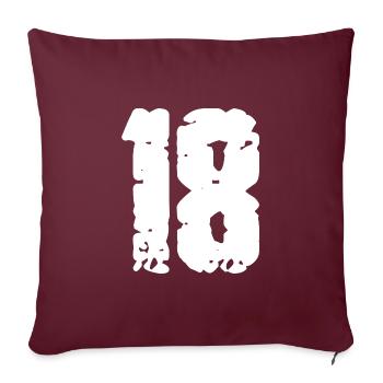 18 Nombre Vintage - Housse de coussin décorative 45 x 45 cm - bordeaux - Devant
