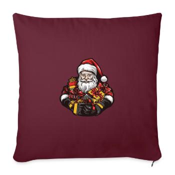 Weihnachtsmann Geschenke - Sofakissenbezug 45 x 45 cm - Burgunderrot - Vorne