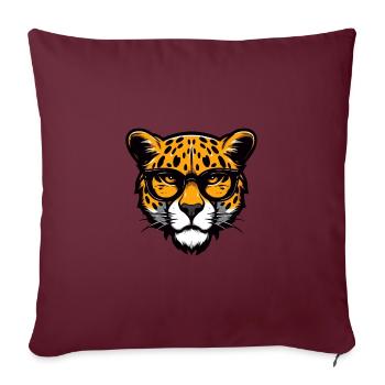 Portrait Tête De Guépard Cool - Housse de coussin décorative 45 x 45 cm - bordeaux - Devant