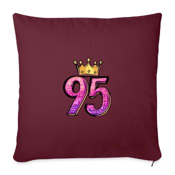 95 Numéro Jersey Couronne - Housse de coussin décorative 45 x 45 cm - bordeaux - Devant
