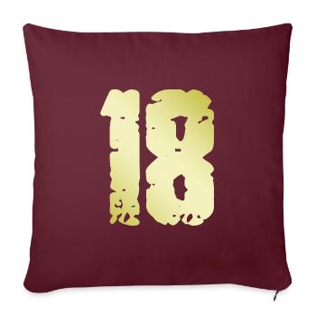 18 Nombre Vintage - Housse de coussin décorative 45 x 45 cm - bordeaux - Devant
