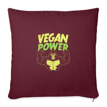 Puissance végétalienne - Housse de coussin décorative 45 x 45 cm - bordeaux - Devant