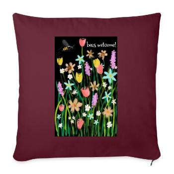 Bee Dream- Les abeilles sont les bienvenues! - Housse de coussin décorative 45 x 45 cm - bordeaux - Devant