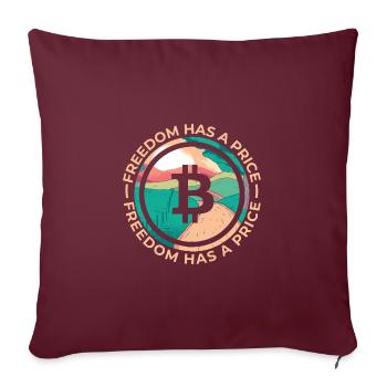 La liberté a un prix Crypto Bitcoin Shirt Gift - Housse de coussin décorative 45 x 45 cm - bordeaux - Devant