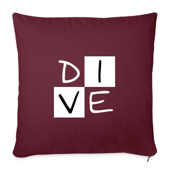 DIVE im Quadrat - Sofakissenbezug 45 x 45 cm - Burgunderrot - Vorne