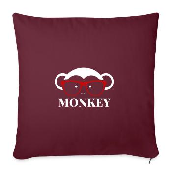 Affe mit Hipster Brille Geschenk Mensch - Housse de coussin décorative 45 x 45 cm - bordeaux - Devant
