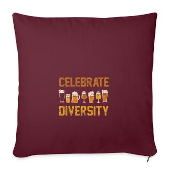 Diversität feiern Spaß Geschenk Vielfalt Rassismus - Sofakissenbezug 45 x 45 cm - Burgunderrot - Vorne