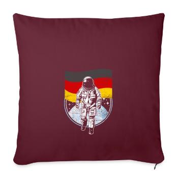 Allemagne drapeau dans l'espace des astronautes Lune - Housse de coussin décorative 45 x 45 cm - bordeaux - Devant
