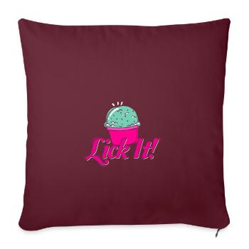 Crème glacée crème glacée délicieux lécher gaufre nourriture cadeau - Housse de coussin décorative 45 x 45 cm - bordeaux - Devant