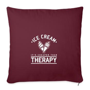 Eiscreme Eis lecker lecken Waffel essen Geschenk - Sofakissenbezug 45 x 45 cm - Burgunderrot - Vorne