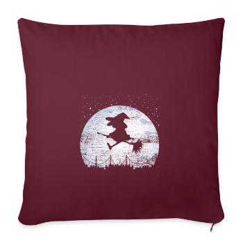 Balai de sorcière cadeau magique de balai de sorcière - Housse de coussin décorative 45 x 45 cm - bordeaux - Devant