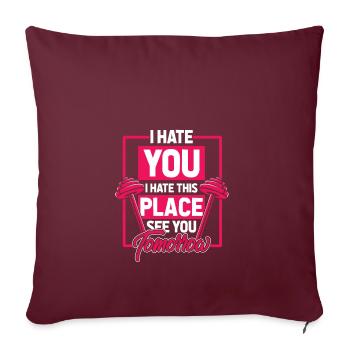Gym poids poids poids haltères femme entraînement - Housse de coussin décorative 45 x 45 cm - bordeaux - Devant