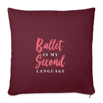 ballet - Housse de coussin décorative 45 x 45 cm - bordeaux - Devant