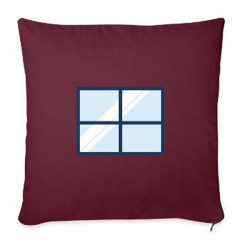 Fenêtre maison appartement - Housse de coussin décorative 45 x 45 cm - bordeaux - Devant