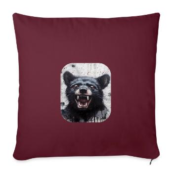 Lachender Tasmanischer Teufel - Sofakissenbezug 45 x 45 cm - Burgunderrot - Vorne