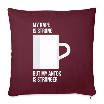 Antok ist stärkeres Kaffeedesign für stolze Pinoys - Sofakissenbezug 45 x 45 cm - Burgunderrot - Vorne