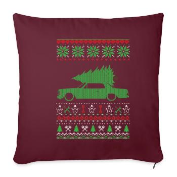 Christmas Ugly Sweater - Sofakissenbezug 45 x 45 cm - Burgunderrot - Vorne