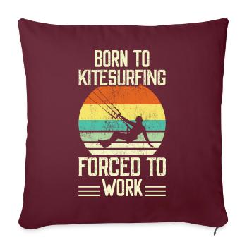 Kitesurf Kitesurfer Kiteboard - Sofakissenbezug 45 x 45 cm - Burgunderrot - Vorne