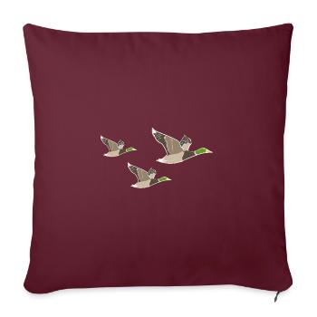 Fliegende Ente Entchen Quak - Sofakissenbezug 45 x 45 cm - Burgunderrot - Vorne