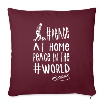 Home PEACE World PEACE - Housse de coussin décorative 45 x 45 cm - bordeaux - Devant