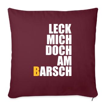 Leck mich doch am Barsch - Angler - Angeln - Fisch - Sofakissenbezug 45 x 45 cm - Burgunderrot - Vorne