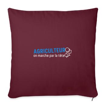 Agriculteur Fermier - Housse de coussin décorative 45 x 45 cm - bordeaux - Devant