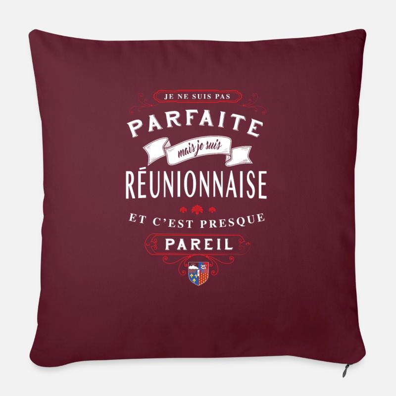 Réunionnaise Parfaite - Housse de coussin décorative 45 x 45 cm - bordeaux