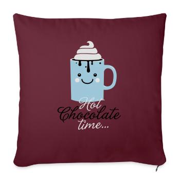 Tasse Mignon drôle avec i love chocolat chaud avec - Housse de coussin décorative 45 x 45 cm - bordeaux - Devant