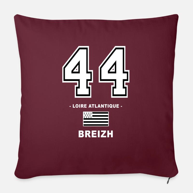 44 breizh bretagne - Housse de coussin décorative 45 x 45 cm - bordeaux