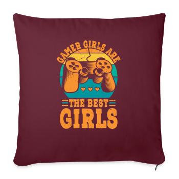 les filles gamer sont les meilleures filles - Housse de coussin décorative 45 x 45 cm - bordeaux - Devant