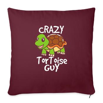 Crazy Tortoise Guy Turtle Breeder Turtle Fan - Housse de coussin décorative 45 x 45 cm - bordeaux - Devant