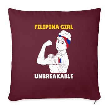Philippinen Filipina Stolz Flagge Pinay I Geschenk - Sofakissenbezug 45 x 45 cm - Burgunderrot - Vorne