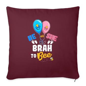 Il ou elle Brah To Bee Best Brother Ever Big Bro - Housse de coussin décorative 45 x 45 cm - bordeaux - Devant