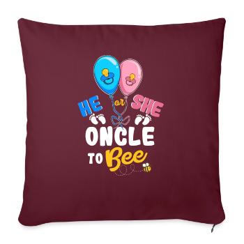 Il ou elle oncle à Bee meilleur oncle jamais Français - Housse de coussin décorative 45 x 45 cm - bordeaux - Devant